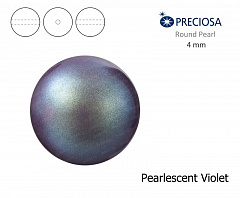 хрустальный жемчуг preciosa mxm 4 мм "pearlescent violet", жемчуг круглый