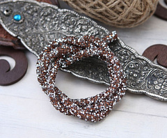кристальный шнур 0,7х5 см "chocolate/silver" , кристальная ткань, шнур