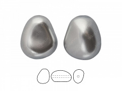 хрустальный жемчуг mxm 11х9,5 мм "lt.grey", жемчуг elliptic