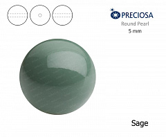 хрустальный жемчуг preciosa mxm 5 мм "sage", жемчуг круглый