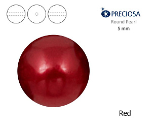 хрустальный жемчуг preciosa mxm 5 мм "red", жемчуг круглый