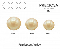 микс жемчуга preciosa mxm "pearlescent yellow", микс жемчуга