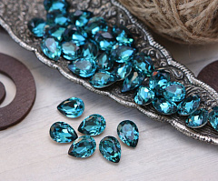 капля 14x10 мм "blue zircon" premium, капля (drop)