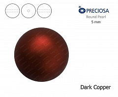 хрустальный жемчуг preciosa mxm 5 мм "dark copper", жемчуг круглый