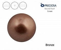 хрустальный жемчуг preciosa mxm 5 мм "bronze", жемчуг круглый