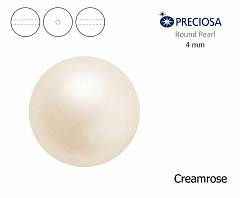 хрустальный жемчуг preciosa mxm 4 мм "creamrose", жемчуг круглый