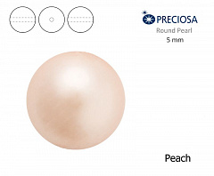 хрустальный жемчуг preciosa mxm 5 мм "peach", жемчуг круглый