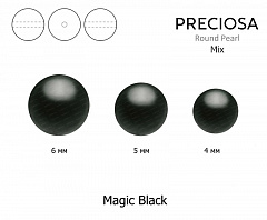 микс жемчуга preciosa mxm "magic black", микс жемчуга