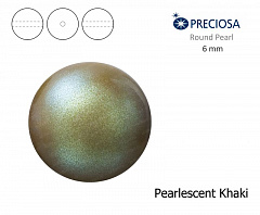 хрустальный жемчуг preciosa mxm 4 мм "pearlescent khaki", жемчуг круглый