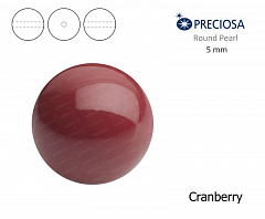 хрустальный жемчуг preciosa mxm 5 мм "cranberry", жемчуг круглый