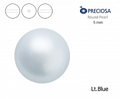 хрустальный жемчуг preciosa mxm 5 мм "lt.blue", жемчуг круглый