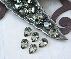 капля 18x13 мм "black diamond" premium с мелкими дефектами, кристаллы premium с мелкими дефектами 