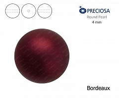 хрустальный жемчуг preciosa mxm 4 мм "bordeaux", жемчуг круглый