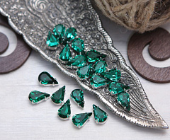 слеза в серебристой оправе 10х6 мм "emerald" premium, слеза (xilion pear)