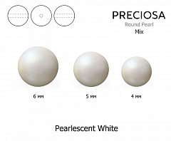 микс жемчуга preciosa mxm "pearlescent white", микс жемчуга