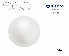 хрустальный жемчуг preciosa mxm 5 мм "white", жемчуг круглый