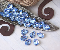 капля 14х10 мм "lt.sapphire" premium, капля (drop)