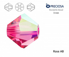 биконусы preciosa 3 мм "rose ab" (15 шт), биконусы