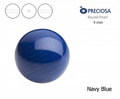 хрустальный жемчуг preciosa mxm 4 мм "navy blue", жемчуг круглый