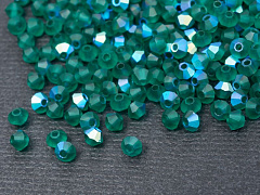 биконусы preciosa 3 мм "emerald ab matt" (15 шт), биконусы
