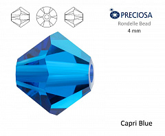 биконусы preciosa 4 мм "capri blue" (15 шт), биконусы