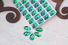 капля пришивная 18х11 мм "emerald" , пришивные кристаллы premium