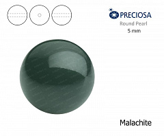 хрустальный жемчуг preciosa mxm 5 мм "malachite", жемчуг круглый