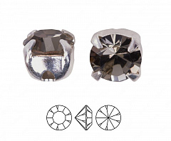 шатоны preciosa mxm ss16 "black diamond/серебро" (10 шт), шатоны в оправе maxima