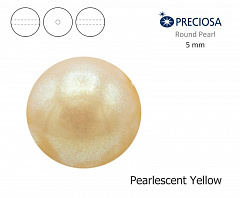 хрустальный жемчуг preciosa mxm 5 мм "pearlescent yellow", жемчуг круглый