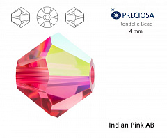биконусы preciosa 4 мм "indian pink ab" (15 шт), биконусы