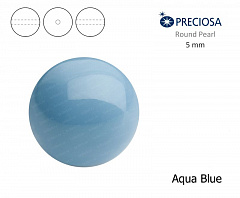 хрустальный жемчуг preciosa mxm 5 мм "aqua blue", жемчуг круглый