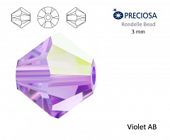 биконусы preciosa 3 мм "violet ab" (15 шт), биконусы