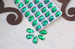 капля пришивная 12х7 мм "emerald" , пришивные кристаллы premium
