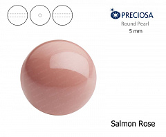 хрустальный жемчуг preciosa mxm 5 мм "salmon rose", жемчуг круглый