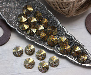 риволи без амальгамы 14 мм "gold patina" avangard, кристаллы